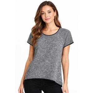 Eileen Fisher bateau neck, boxy slight oversize loose knit top XSmall